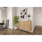Nexera Slim 2-Door Storage Accent Cabinet - Floating And Wall Mount Bar - Golden Maple-5