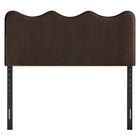 Modway Athena Stain-Resistant Performance Velvet Full Size Headboard - Chocolate Brown-Seven Adjustable Mounting Positions