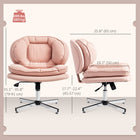 HOMCOM Criss Cross Armless Office Chair - Pink-Electroplated metal base and anti-slip feet for stability