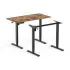 TygerClaw 47.2" W Sit-Stand Desk with USB Ports and Storage Drawer - Brown-The integrated storage drawer provides a sleek solution for organizing office essentials