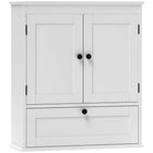 HOMCOM Medicine Cabinet with Adjustable Shelf - White-Three compartments organize essentials efficiently