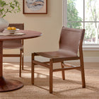 Modway Sonora Leather Dining Side Chair - Nutmeg/Brown-Stretcher Bar