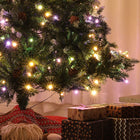 HOMCOM 6' Pre-Lit Artificial Christmas Tree with Dual-Colour LED Lights - Green-Flame retardant branches enhance safety around the home 