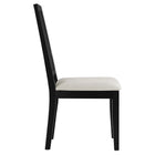 Modway Arlo Faux Rattan and Wood Dining Side Chairs - Black/Heathered Weave Ivory - 2 Pack-Assembly Required