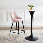 Modway Adorn Performance Velvet Counter Stool - Pink-Performance Velvet Polyester Upholstery