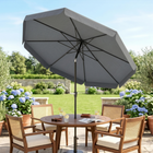 Outsunny Patio Umbrella with Tilt and Crank for Deck - 8.5' - Dark Grey-Crank handle to quickly open and close the canopy