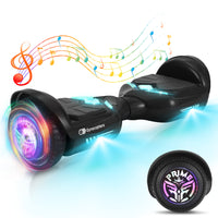 Gyrocopters PRIME Hoverboard for Kids - 15 km/h Speed ​​ - 300 W - 6.5" - LED Wheels - Bluetooth Speaker - Black-UL2272 certified All-terrain Hoverboard