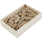 JAM Paper Wood Clip Clothes Pins - Small - 7/8" - Natural Brown - 50 Pack-Quantity: 50 per pack