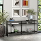 Hudson&Canal Sivil 64"W Console Table with Metal Shelves - Blackened Bronze-Clean with a soft, dry cloth and no harsh chemicals or abrasive cleaning materials