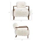 Modway Zinnia Faux Fur Accent Chair - White-Dense Foam Cushioning