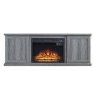 Manhattan Comfort Franklin 60" Modern Fireplace - Black and Grey - Set of 2-Traditional Barn-Like Electric Fireplace for Indoor Living Room Usage