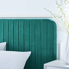Modway Celine Channel Tufted Performance Velvet King Platform Bed - Teal-Assembly Required