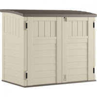 Suncast Horizontal Shed - 34 cu.ft. - Vanilla with Stoney Roof-Multi wall, resin panels are engineered for strength and durability.