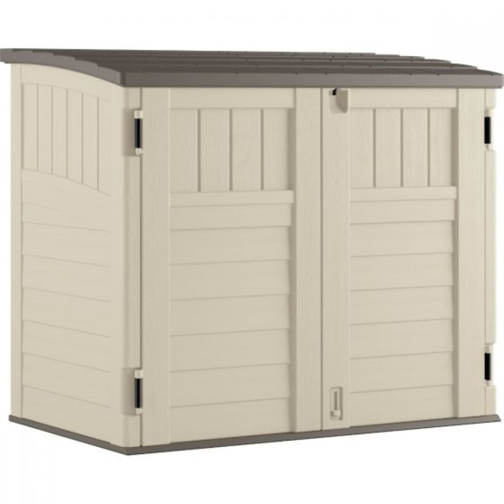 Suncast Horizontal Shed - 34 cu.ft. - Vanilla with Stoney Roof