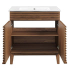 Modway Render 30" Bathroom Vanity Cabinet - Walnut/White-Assembly Required