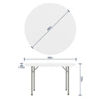 Flash Furniture 48" Round Granite Plastic Folding Table - White-500 lb. Static Load Capacity