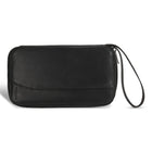 Champs Onyx Leather Multi Passport Case - Black-3-way zip closure