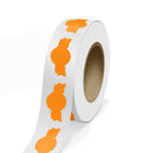 JAM Paper Standard Label Rolls - Anniversary Seal Shaped - 1 3/8 x 2 5/8 - Neon Orange - 125 Labels/Roll-Colour: Neon Orange | Make your mail stand out with colourful shipping address labels.