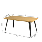 Homy Casa 63"W Live Edge Office Desk - Natural-Smooth, easy-to-clean surface ensures effortless maintenance