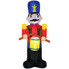 HOMCOM 8' Lit Inflatable Drummer Nutcracker Soldier Christmas Yard Decoration-8ft tall inflatable Christmas walnut soldier wearing a tall hat and military uniform with a drum 