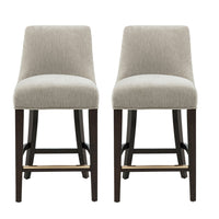 Manhattan Comfort Beever 18.9" Modern Chenille Upholstered Counter Stool - Taupe - 2 Pack-Modern Counter Stool with Backrest Perfect for Counter and Kitchen Use. Set of 2