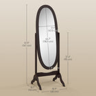 HOMCOM Full Length Mirror - 18.9" W x 57.9" H - Brown-Sturdy base with four feet to keep mirror balanced and stable 