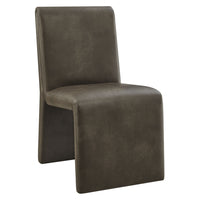 Modway Emory Vegan Leather Dining Side Chair - Mushroom-Padded Faux Leather Seat