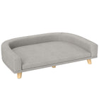PawHut Dog Sofa with Washable Cover and Anti-slip Foot Pads - Grey-Soft padding offers comfort for pets' relaxation and sleep 