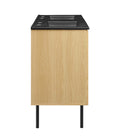 Modway Chaucer 48" Double Sink Bathroom Vanity - Oak/Black-Wood Grain Laminate