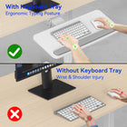 ShoppingAll Adjustable Under Desk Keyboard Tray with 25" W x 9.8" D Slide Out Drawer - White-Padded Wrist Rest: Integrated cushion provides wrist support for comfort during long work or gaming sessions
