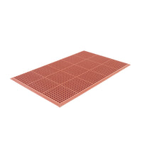 Edgewood Competitor Series Heavy Duty Grease Resistant Open Top Anti-Fatigue Mat - 3' W x 5' L x 7/8" D - Burnt Orange-Heavy Duty