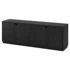 Hudson&Canal Fitzroy TV Stand for TV's up to 78" - Black Grain-The top has a weight capacity of 75lbs, middle shelves can hold 25lbs, lower shelves support 40 lbs