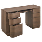 Modway Mirae 55" 6-Drawer Curved Office Desk - Brushed Brown Oak-Assembly Required