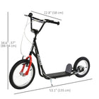 Aosom Youth Kick Scooter with Adjustable Handlebar - Black-Adjustable handlebar makes it usable for kids of many ages 