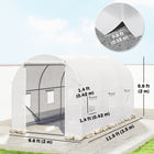 Outsunny 11.5 x 6.6 x 6.6' Walk-in Tunnel Greenhouse - White- Roll-up zippered door provide easy access and forms a tight protective seal 
 