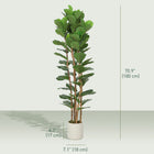 HOMCOM 6' Faux Fiddle Leaf Fig Tree - Green - 2 Pack-Suitable for living rooms, bedrooms, home offices and entryways 