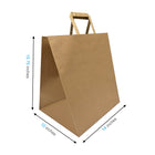 Reliabag Paper Bags - Flat Handles - 14" W x 10" D x 15.75" H - Kraft - 100 Pack-Re-enforced Flat Handles