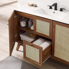 Modway Soma 48" Single Sink Bathroom Vanity - Walnut/White-Rattan Weave