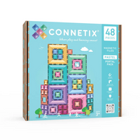 Connetix Pastel Portal Pack - 48 Pieces-48 piece pack- Contains 8 x Large portals, 8 x Standard portals and 32 x Mini-square magnetic tiles 