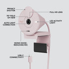 Logitech Brio 300 Full HD Webcam with Privacy Shutter & Noise Reduction Mic - Pink-Logi Tune: Enjoy the free app  to customize your video experiences such as adjusting color and image quality