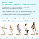 MotionGrey Blessy Wooden High Chair with Tray - Adjustable Baby & Toddler Dining Chair for Age 6 Months+ - Wood-5