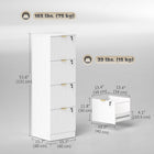 HOMCOM 4-Drawer Fluted Vertical Letter/A4 Filing Cabinet with Lock - White-Silent drawer glides for a peaceful workspace
