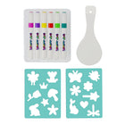 Water Art Themed Pack - Fairy Garden-Includes 6 x magical water markers, 1 x ceramic spoon and 2 x stencils