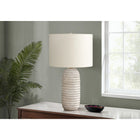 Monarch Specialties 28" H Transitional Table Lamp - Cream Resin / Ivory / Cream Shade-The easy 3-way rotary switch holds a single bulb (not included) with a maximum outage of 100W/120V, allowing flexibility to adjust the lighting ambiance to instantly brighten or dim the room