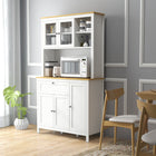 HOMCOM 71" H Kitchen Pantry Cabinet with Adjustable Shelves and Glass Door - White-Adjustable shelves allow you to store larger items, without worry if they will fit 