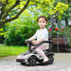 Aosom 3-in-1 Essenza SCV12 Kids Ride-On Push Car - White-Horn and engine sound for added fun(2xAA batteries required, not included) 