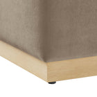 Modway Tilden 17" Square Performance Velvet Upholstered Ottoman - Taupe/Natural-8