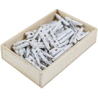 JAM Paper Wood Clip Clothes Pins - Small - 7/8" - White - 50 Pack-Quantity: 50 per pack