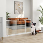 PawHut 29"-58" Wide Pet Gate with Door Dog Barrier Indoor for Stairs-Made from spray-treated metal for strength and durability