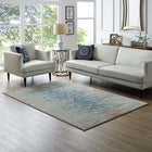 Modway Hesper Distressed Contemporary Floral Lattice Area Rug - 5 ft W x 8 ft L - Teal Beige/Brown-Tight Low Pile Weave